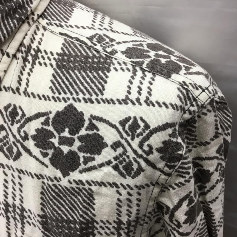 デニム アンド サプライ DENIM & SUPPLY シャツ、ブラウス 長袖 胸ポケット M 総柄 アイボリー / アイボリー / X ダークブラウン / ダークブラウン /  メンズ USED 古着 中古 10117160