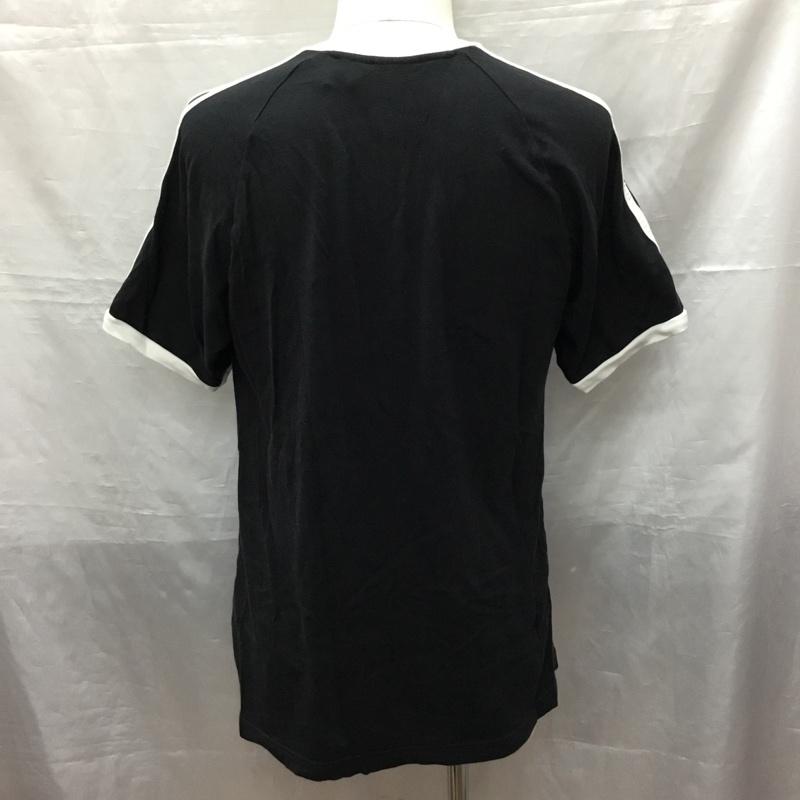 アディダス adidas Tシャツ 半袖 CW1202 3 STRIPES TEE 3本ライン L ロゴ、文字 黒 / ブラック / X 白 / ホワイト /  メンズ USED 古着 中古 10119811