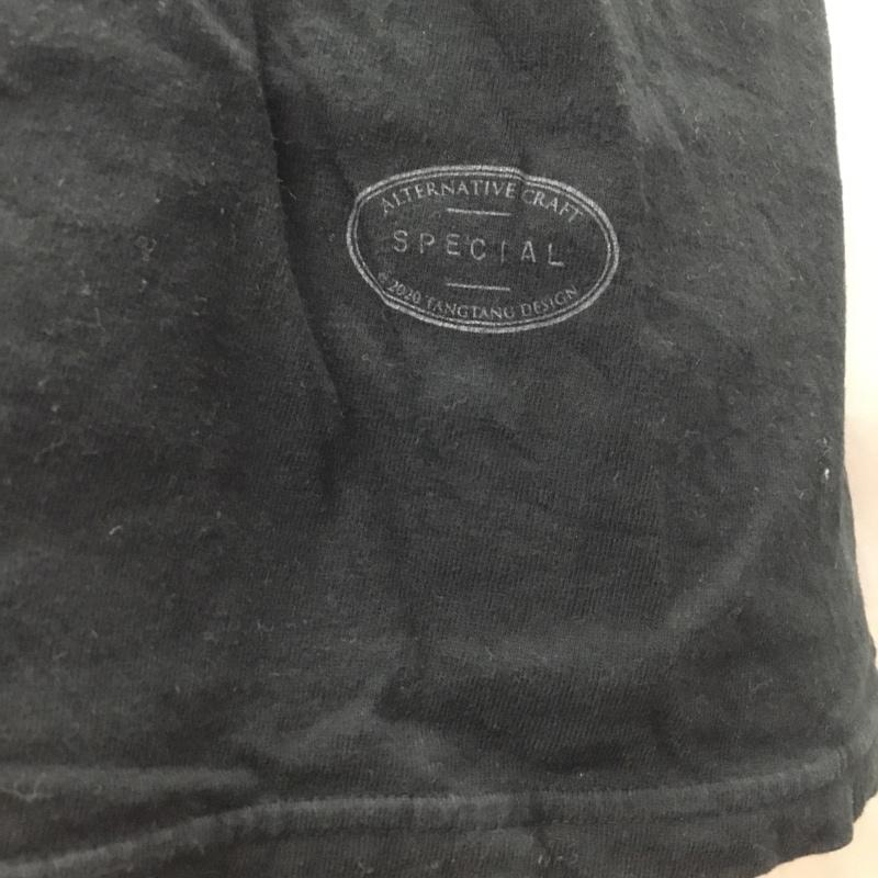 タンタン TANG TANG Tシャツ 半袖 半袖カットソー プリントTシャツ クルーネックカットソー XL ロゴ、文字 黒 / ブラック /  メンズ USED 古着 中古 10116237