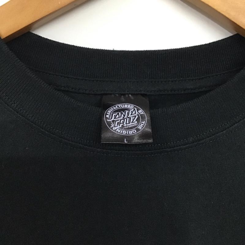 サンタクルーズ SANTA CRUZ Tシャツ 半袖 半袖カットソー プリントTシャツ クルーネックカットソー L ロゴ、文字 黒 / ブラック /  メンズ USED 古着 中古 10141673