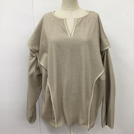 セレクトモカ select MOCA カットソー 長袖 10007197-2 パイピングオーバープルオーバー ヘリンボーン FREE  ベージュ / ベージュ /  レディース USED 古着 中古 10118017