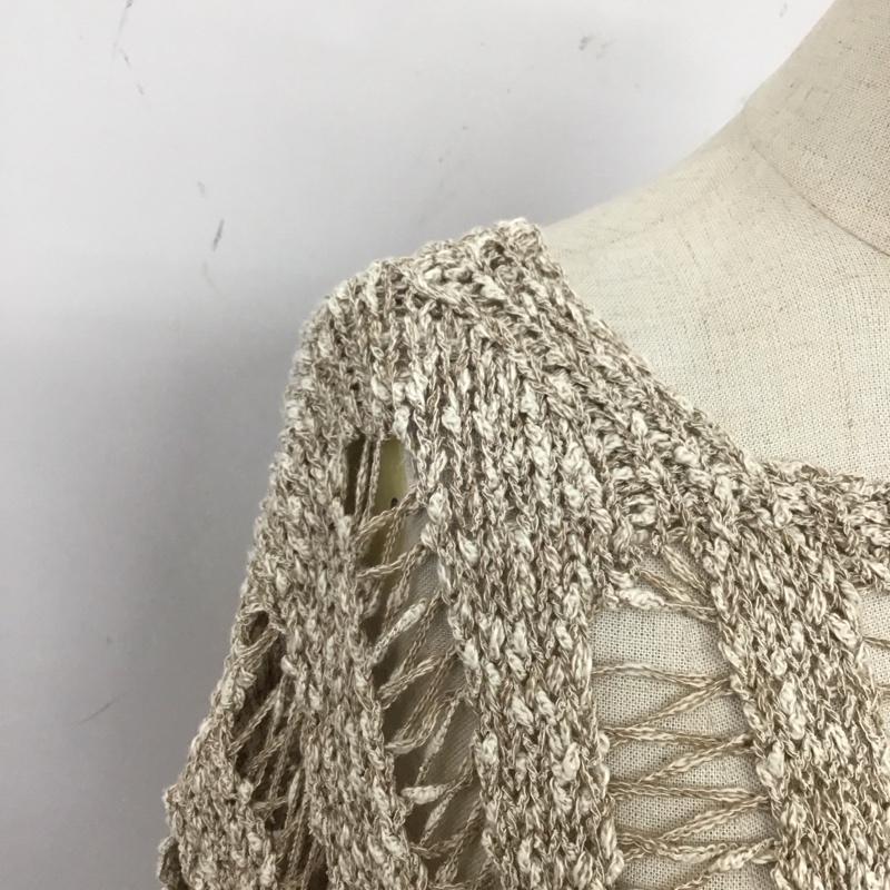 ザラ ZARA ニット、セーター 長袖 6771 059 450 ローゲージ 透かし編み M 無地 茶 / ブラウン /  レディース USED 古着 中古 10119625