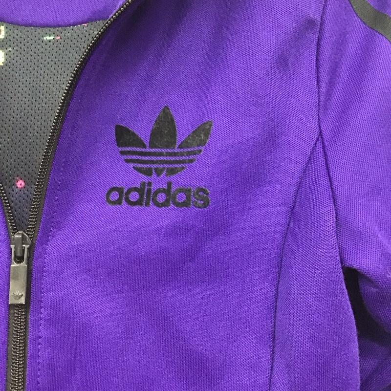 アディダス adidas ジャケット、上着 ジャンパー、ブルゾン ジップアップジャケット ジャージ アウター 古着 ロゴ、文字 紫 / パープル /  レディース USED 古着 中古 10144269
