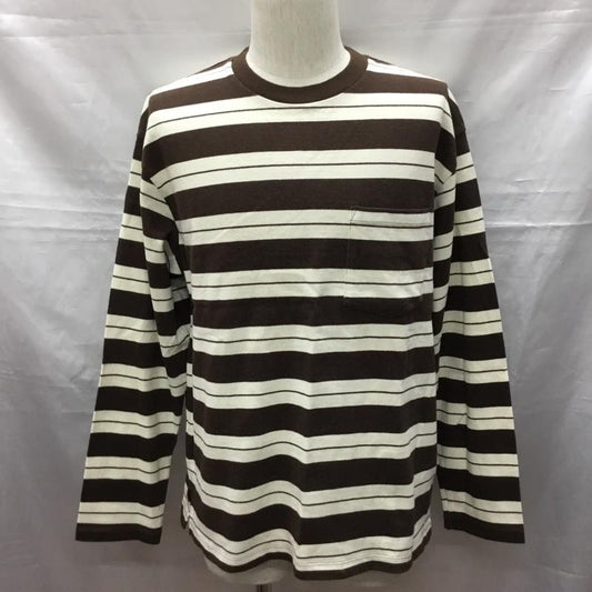 アーバンリサーチドアーズ URBAN RESEARCH DOORS カットソー 長袖 dr96-11h014 OE天竺プレーティングロンTシャツ 長袖カットソー 40 ボーダー柄 ベージュ / ベージュ /  メンズ USED 古着 中古 10116723