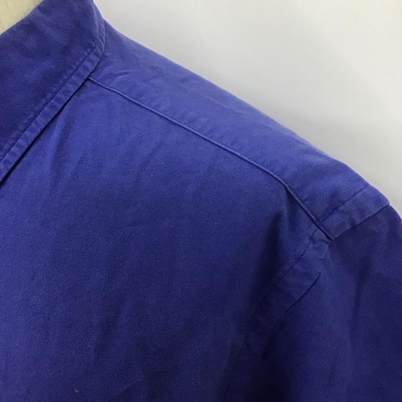 ラルフローレン RALPHLAUREN シャツ、ブラウス 半袖 ボタンダウンシャツ L 無地 青 / ブルー /  メンズ USED 古着 中古 10107907