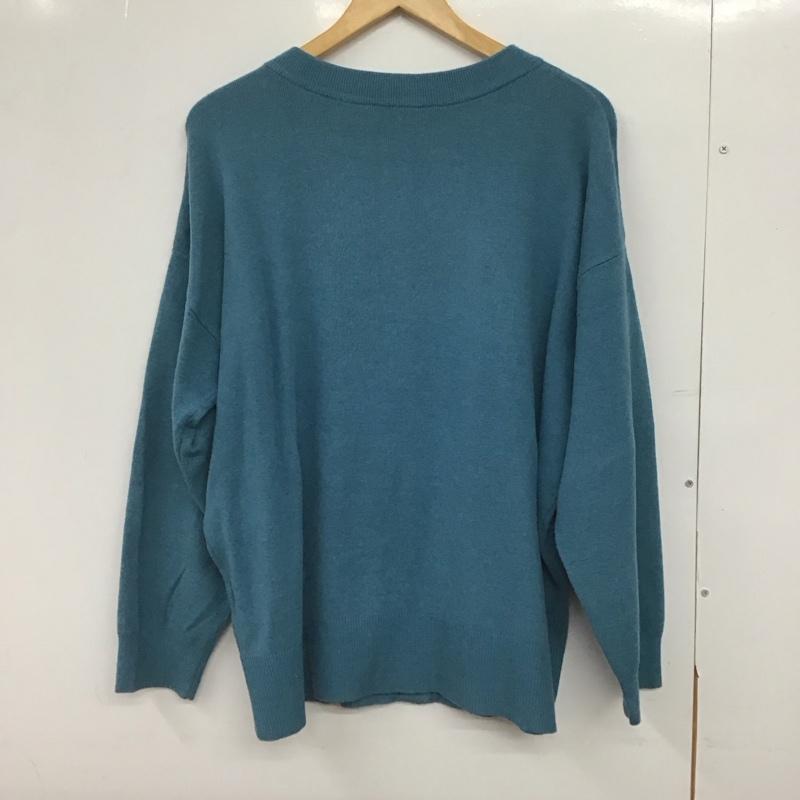 ローリーズファーム LOWRYS FARM カーディガン 長袖 長袖カーディガン ニットカーディガン 前開き FREE 無地 青 / ブルー /  レディース USED 古着 中古 10146691