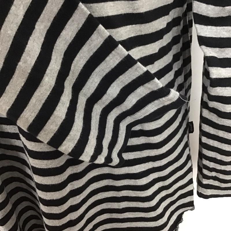 グラム glamb カットソー 長袖 長袖ボーダーカットソー クルーネックカットソー 長袖Tシャツ 4 ボーダー柄 黒 / ブラック / X 灰 / グレー /  メンズ USED 古着 中古 10107493