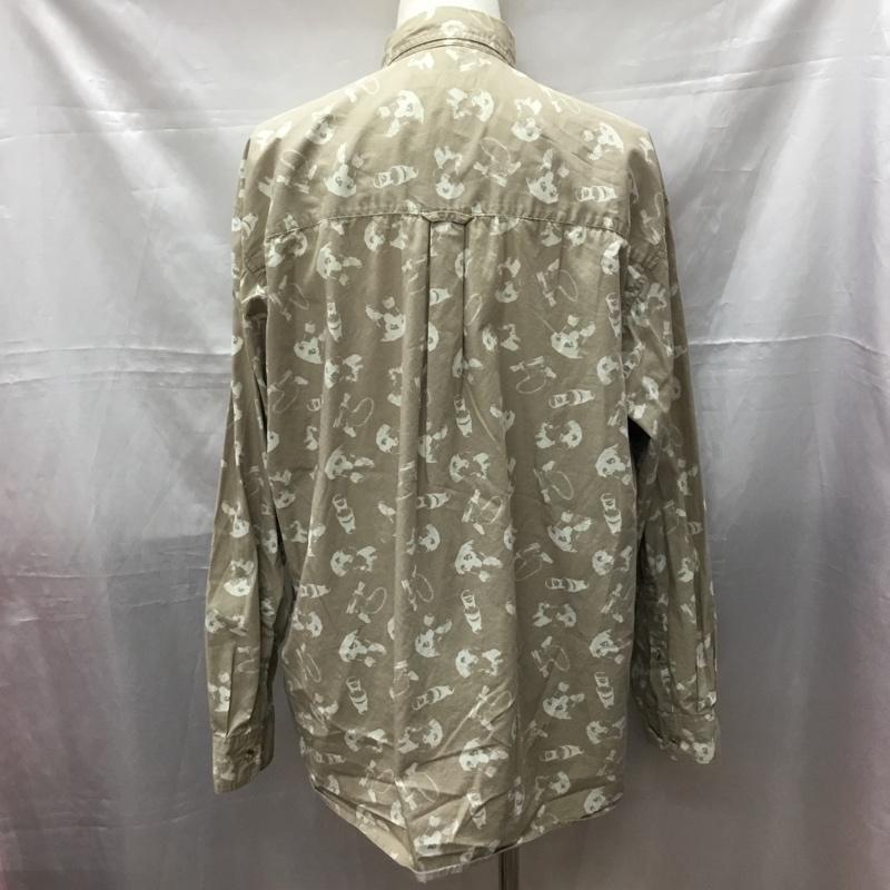 コロンビア Columbia シャツ、ブラウス 長袖 長袖シャツ カジュアルシャツ カラーシャツ ボタンダウンシャツ プリントシャツ XL プリント ベージュ / ベージュ /  メンズ USED 古着 中古 10111615