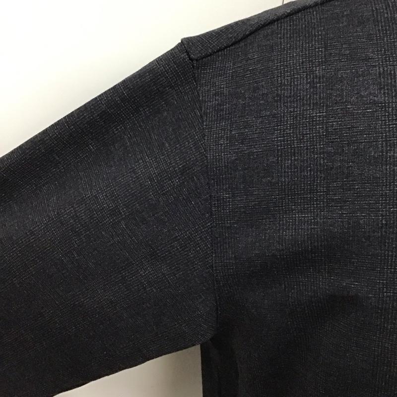 アバハウス ABAHOUSE カットソー 長袖 0037-00-20031 ハーフジップ 襟付き 48 チェック 紺 / ネイビー /  メンズ USED 古着 中古 10118328