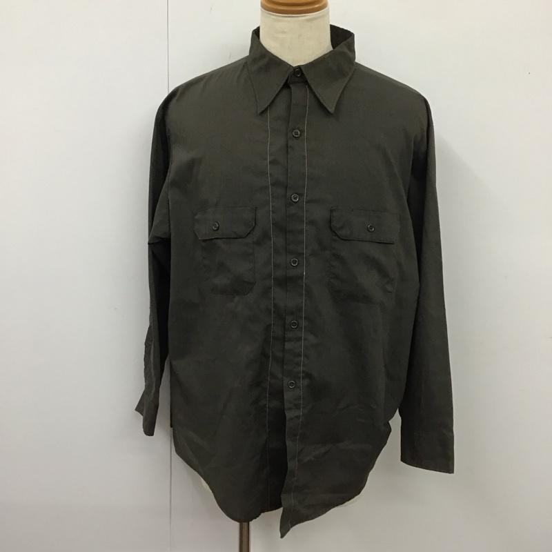 ビックマック BIGMAC シャツ、ブラウス 長袖 長袖シャツ カラーシャツ ポケットシャツ 長袖カットソー 無地 茶 / ブラウン /  メンズ USED 古着 中古 10112493