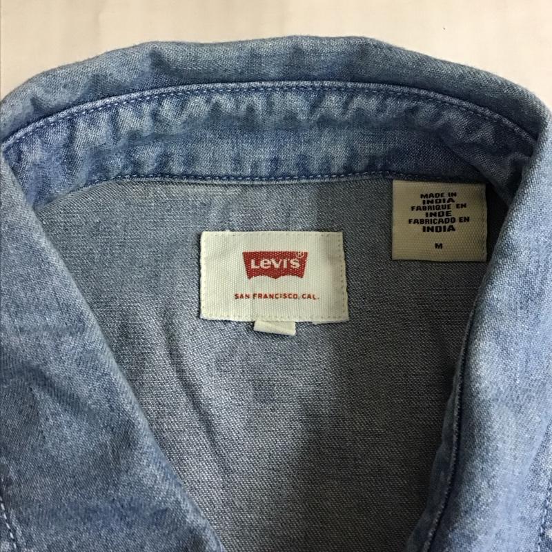 リーバイス Levi s シャツ、ブラウス 半袖 半袖シャツ カラーシャツ 半袖カットソー デニムシャツ M 無地 インディゴ / インディゴ /  メンズ USED 古着 中古 10115150