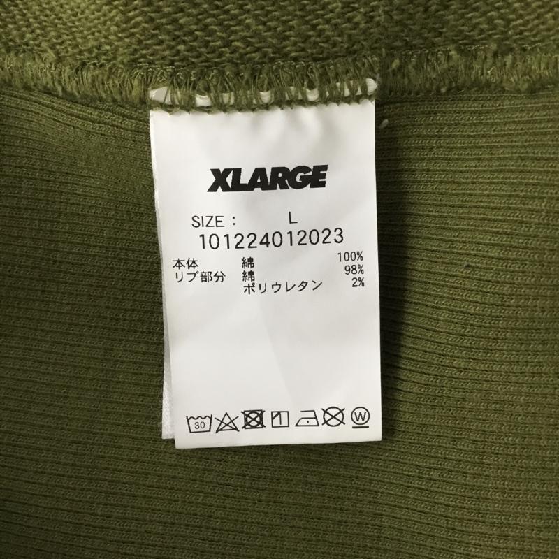 エクストララージ XLARGE パーカー 長袖 長袖パーカー フード付きパーカー プリントスウェット トレーナー L ロゴ、文字 緑 / グリーン /  メンズ USED 古着 中古 10110065