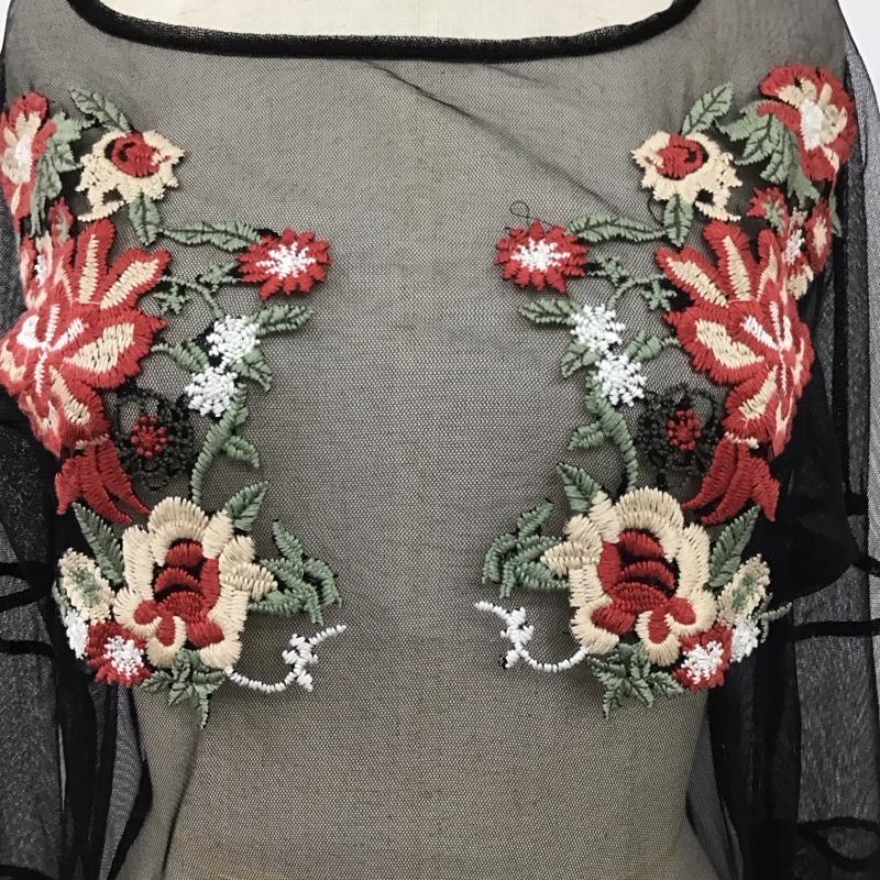 古着 USED ワンピース ロングスカート BBWM WOMAN チュール M 刺繍 黒 / ブラック /  レディース USED 古着 中古 10113985