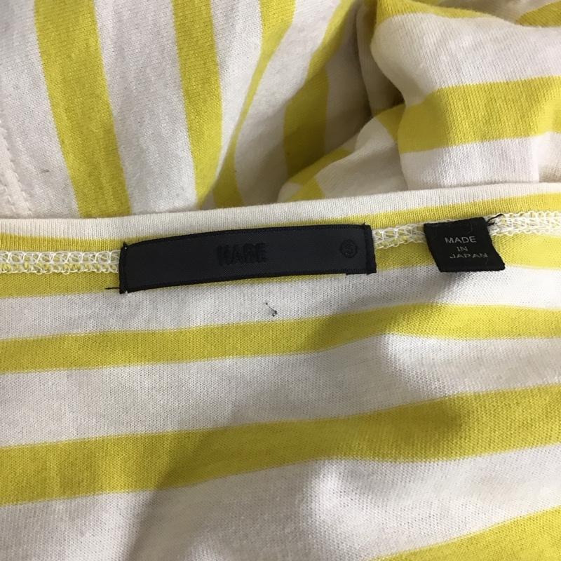 ハレ HARE Tシャツ 半袖 半袖Tシャツ プリントTシャツ 半袖カットソー S ボーダー柄 白 / ホワイト / X 黄 / イエロー /  メンズ USED 古着 中古 10113138
