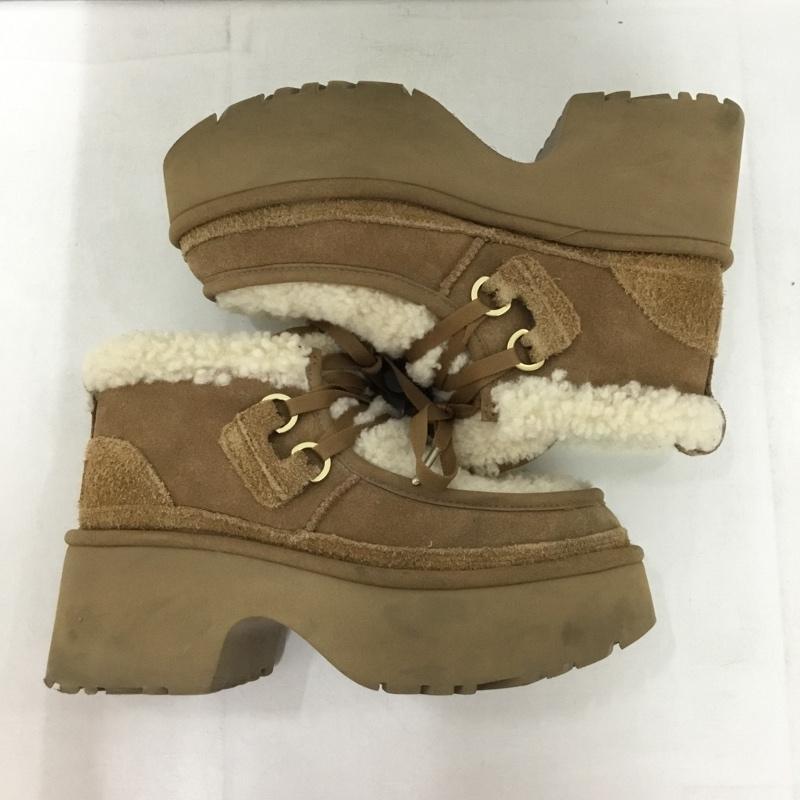 アグ UGG ブーツ ショートブーツ 1167772 Classic New Heights Lace Up 厚底 24cm 箱有 24.0cm ロゴ、文字 ベージュ / ベージュ /  レディース USED 古着 中古 10150367