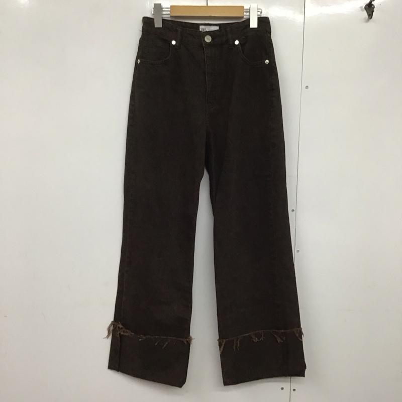 ザラ ZARA パンツ デニム、ジーンズ 36 無地 茶 / ブラウン /  レディース USED 古着 中古 10143740
