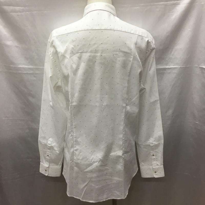 ザラ ZARA シャツ、ブラウス 長袖 長袖シャツ カラーシャツ プリントシャツ 長袖カットソー XL プリント 白 / ホワイト / X 黒 / ブラック /  メンズ USED 古着 中古 10115119