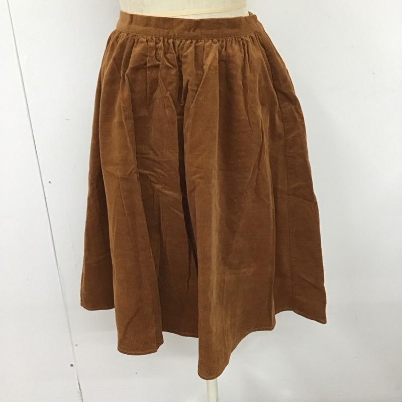 エヘカソポ ehka sopo スカート ひざ丈スカート 1502231 コーデュロイ M 無地 茶 / ブラウン /  レディース USED 古着 中古 10118222