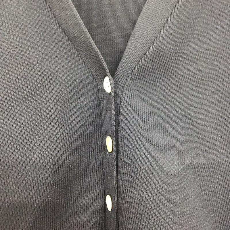 ティティベイト titivate カーディガン 長袖 長袖カーディガン ニットリブ 前ボタン M 無地 紺 / ネイビー /  レディース USED 古着 中古 10135437