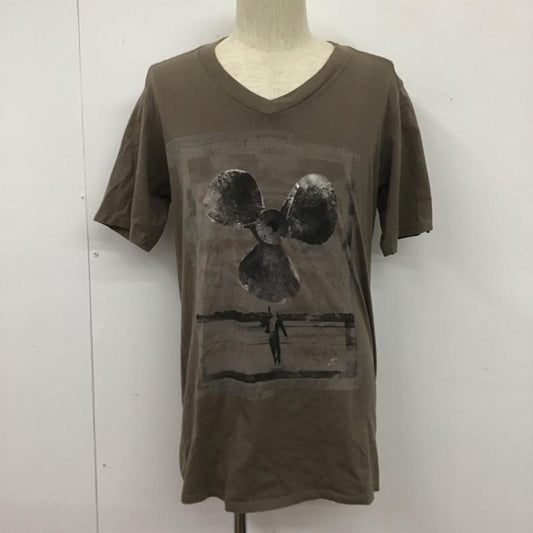 ディーゼル DIESEL Tシャツ 半袖 Vネック プリント L ロゴ、文字 茶 / ブラウン /  メンズ USED 古着 中古 10107537
