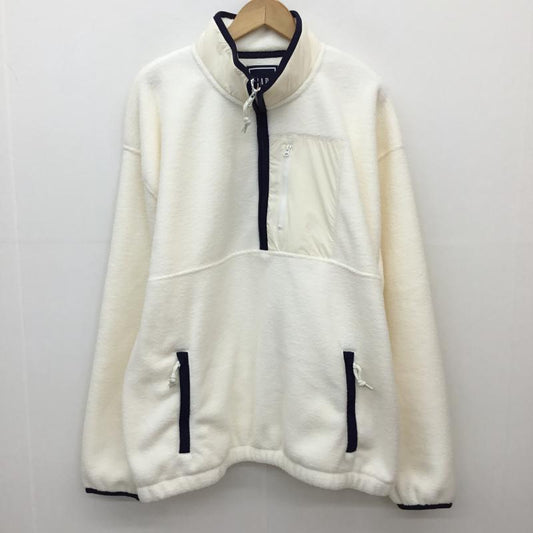 ギャップ GAP トレーナー 長袖 フリース　ハーフジップ XL 無地 白 / ホワイト /  メンズ USED 古着 中古 10138704