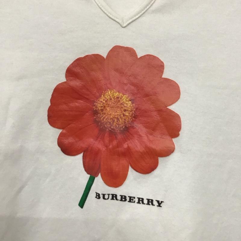バーバリーロンドン Burberry London Tシャツ 半袖 FAA29-410 キーネック 1 花柄 白 / ホワイト /  レディース USED 古着 中古 10141964