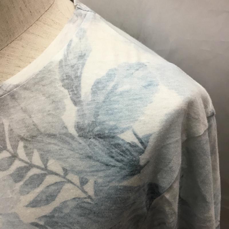 ザラメン ZARA MAN Tシャツ 半袖 0495 419 406 胸ポケット クルーネック S 総柄 水色 / ライトブルー /  メンズ USED 古着 中古 10115527