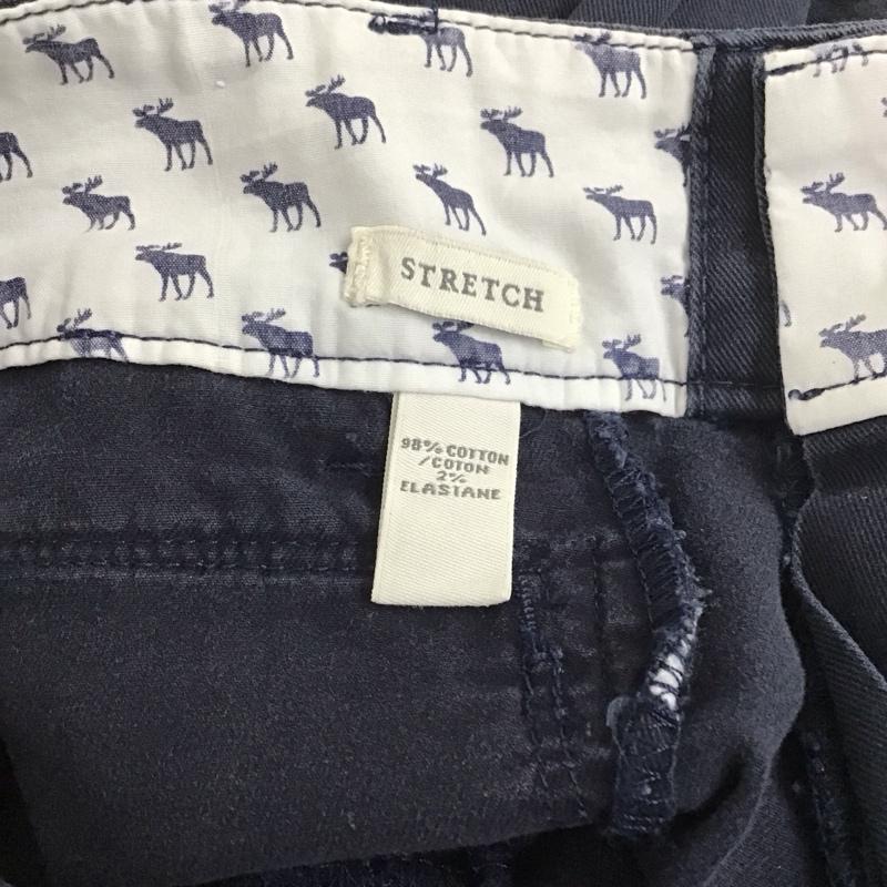 アバクロンビーアンドフィッチ ABERCROMBIE&FITCH パンツ チノパン ストレッチ 4 ワンポイント 紺 / ネイビー /  レディース USED 古着 中古 10112952