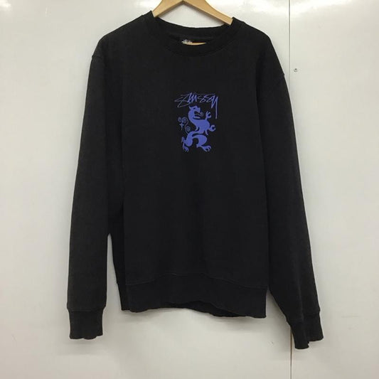 ステューシー STUSSY トレーナー 長袖 長袖トレーナー スウェット クルーネック プルオーバー L ロゴ、文字 黒 / ブラック /  メンズ USED 古着 中古 10142574