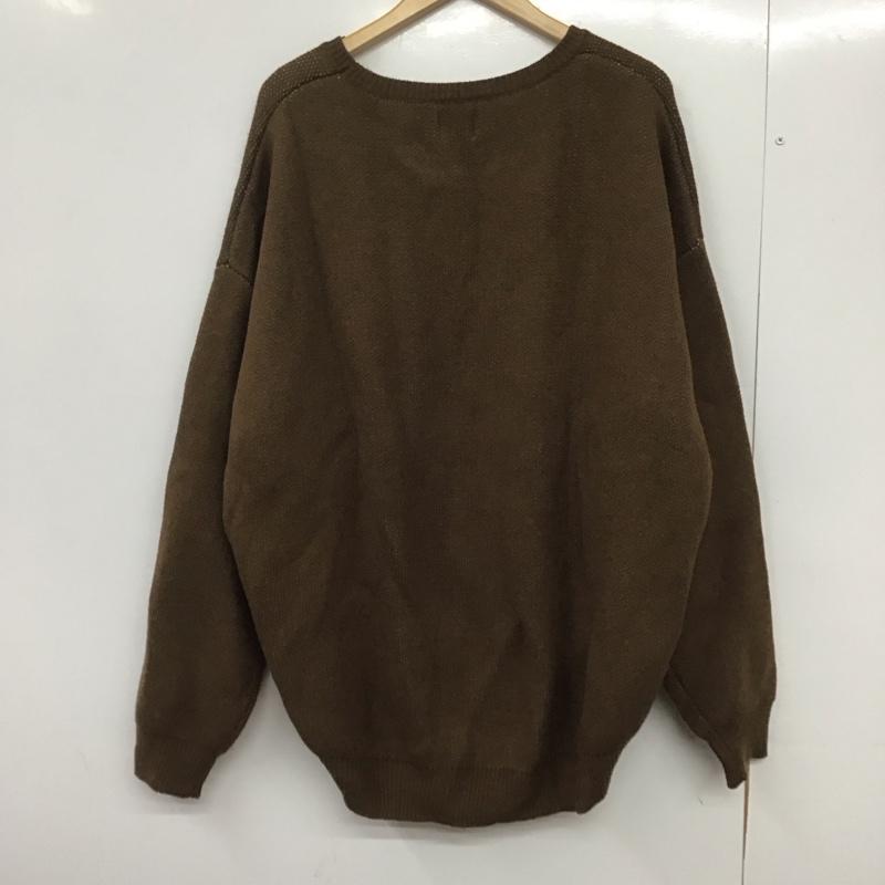 キャンプセブン CAMP7 ニット、セーター 長袖 長袖ニットカットソー クルーネック セーター M ロゴ、文字 茶 / ブラウン /  レディース USED 古着 中古 10145479