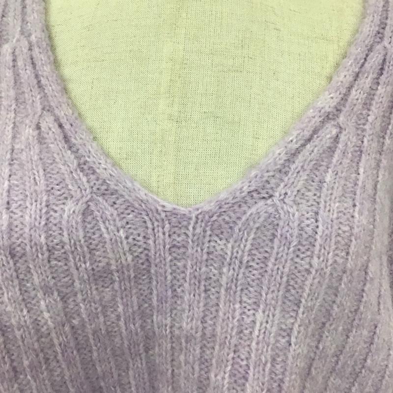 ザラ ZARA ニット、セーター 長袖 9598 161 612 Vネック M 無地 紫 / パープル /  レディース USED 古着 中古 10119618