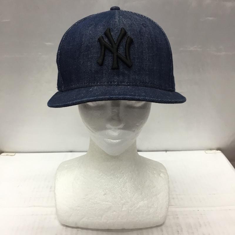 ニューエラ NEW ERA 帽子 キャップ NY ニューヨーク ヤンキース 59FIFTY デニム ロゴ、文字 インディゴ / インディゴ /  メンズ USED 古着 中古 10107887