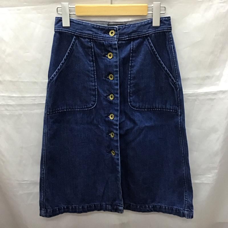 ロデオクラウンズ Rodeo Crowns スカート ひざ丈スカート フロントボタン デニム XS 無地 インディゴ / インディゴ /  レディース USED 古着 中古 10114882