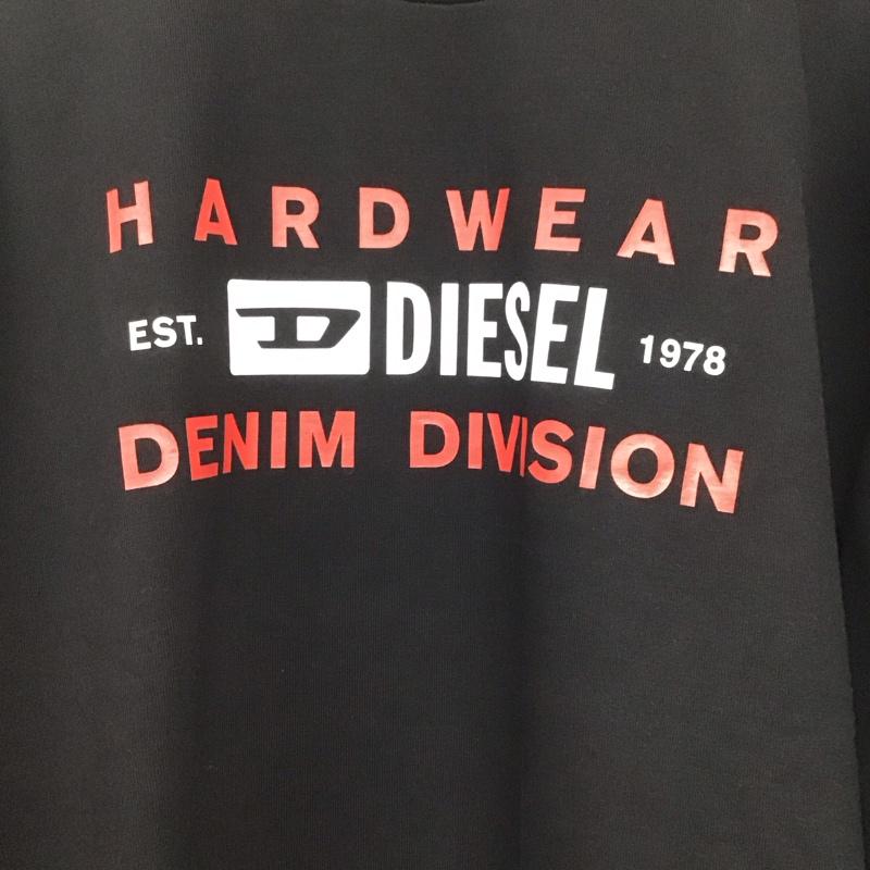 ディーゼル DIESEL トレーナー 長袖 長袖トレーナー スウェット クルーネック プルオーバー XL プリント 黒 / ブラック /  メンズ USED 古着 中古 10145981