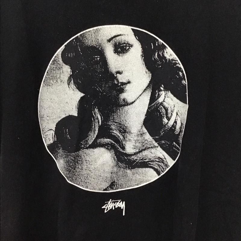 ステューシー STUSSY Tシャツ 半袖 半袖カットソー プリントTシャツ クルーネックカットソー S プリント 黒 / ブラック /  メンズ USED 古着 中古 10130326