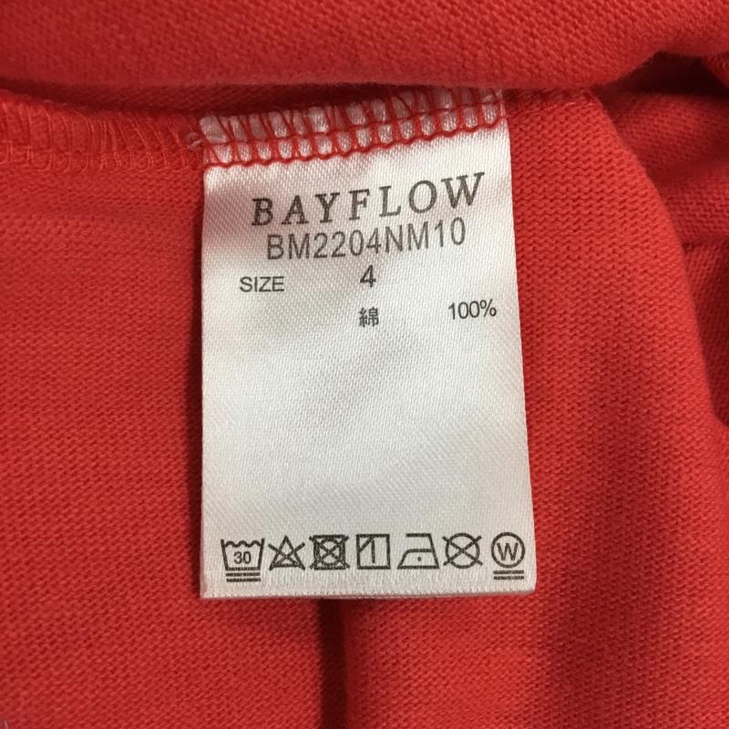 ベイフロー BAYFLOW Tシャツ 半袖 半袖カットソー プリントTシャツ クルーネックカットソー 4 ロゴ、文字 赤 / レッド /  メンズ USED 古着 中古 10114356