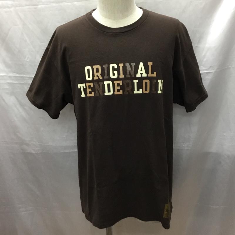 テンダーロイン TENDERLOIN Tシャツ 半袖 半袖カットソー プリントTシャツ クルーネックカットソー L ロゴ、文字 茶 / ブラウン /  メンズ USED 古着 中古 10115158