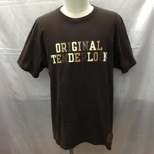 テンダーロイン TENDERLOIN Tシャツ 半袖 半袖カットソー プリントTシャツ クルーネックカットソー L ロゴ、文字 茶 / ブラウン /  メンズ USED 古着 中古 10115158