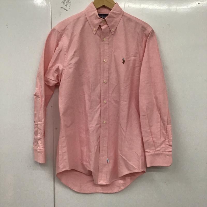 ラルフローレン RALPHLAUREN シャツ、ブラウス 長袖 長袖シャツ 無地シャツ カラーシャツ ボタンダウンシャツ ロゴ、文字 桃 / ピンク /  メンズ USED 古着 中古 10128788