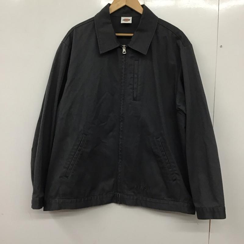 ディッキーズ Dickies ジャケット、上着 ジャケット、ブレザー 223m10ks01 カジュアルジャケット アウター ジップアップジャケット L ロゴ、文字 灰 / グレー /  メンズ USED 古着 中古 10139849