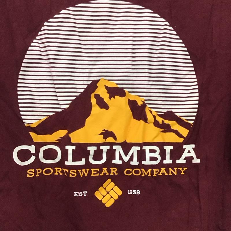 コロンビア Columbia Tシャツ 半袖 半袖カットソー プリントTシャツ クルーネックカットソー L ロゴ、文字 えんじ / ワインレッド /  メンズ USED 古着 中古 10145659