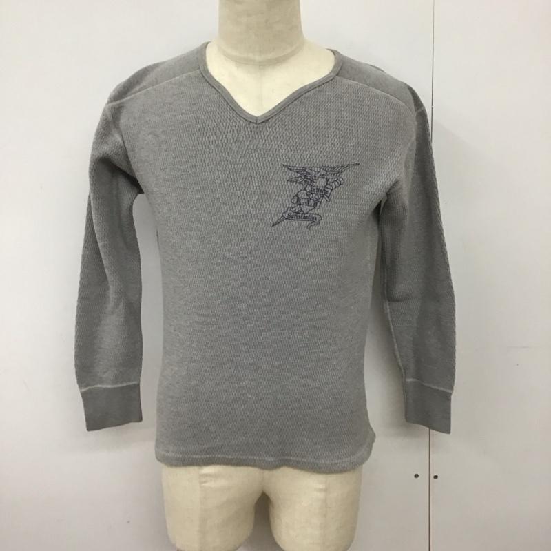 アールジェイビー R.J.B カットソー 長袖 長袖カットソー Vネックカットソー サーマル 40 プリント 灰 / グレー /  メンズ USED 古着 中古 10126045