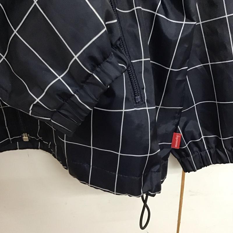 シュプリーム Supreme ジャケット、上着 ジャンパー、ブルゾン 15AW Windbreakerwarmupjacket ナイロンジャケット ジップアップジャケット S チェック 紺 / ネイビー /  メンズ USED 古着 中古 10140988
