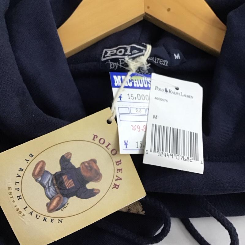 ポロバイラルフローレン Polo by RALPH LAUREN パーカー 長袖 長袖パーカー プルオーバーパーカー スウェット M ロゴ、文字 紺 / ネイビー /  メンズ USED 古着 中古 10143491