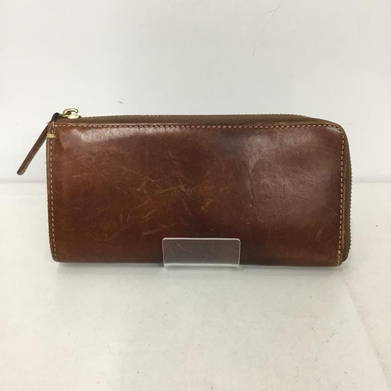 ツチヤカバン 土屋鞄 財布 長財布 ロングウォレット L字ファスナー 無地 茶 / ブラウン /  メンズ USED 古着 中古 10143051