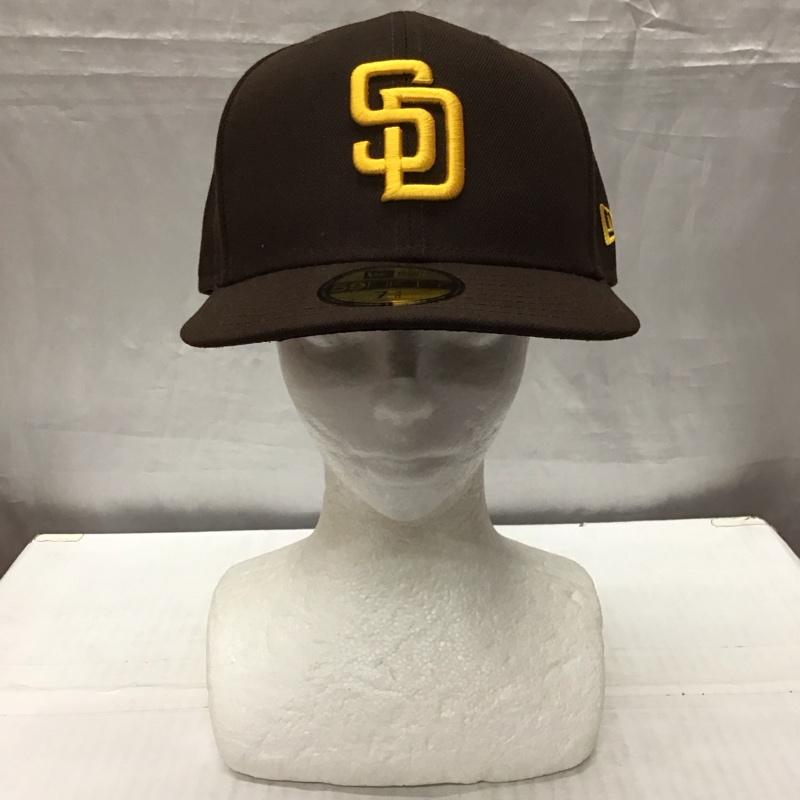 ニューエラ NEW ERA 帽子 キャップ 59FIFTY MLBオンフィールド サンディエゴ・パドレス ゲーム ロゴ、文字 茶 / ブラウン /  メンズ USED 古着 中古 10117958