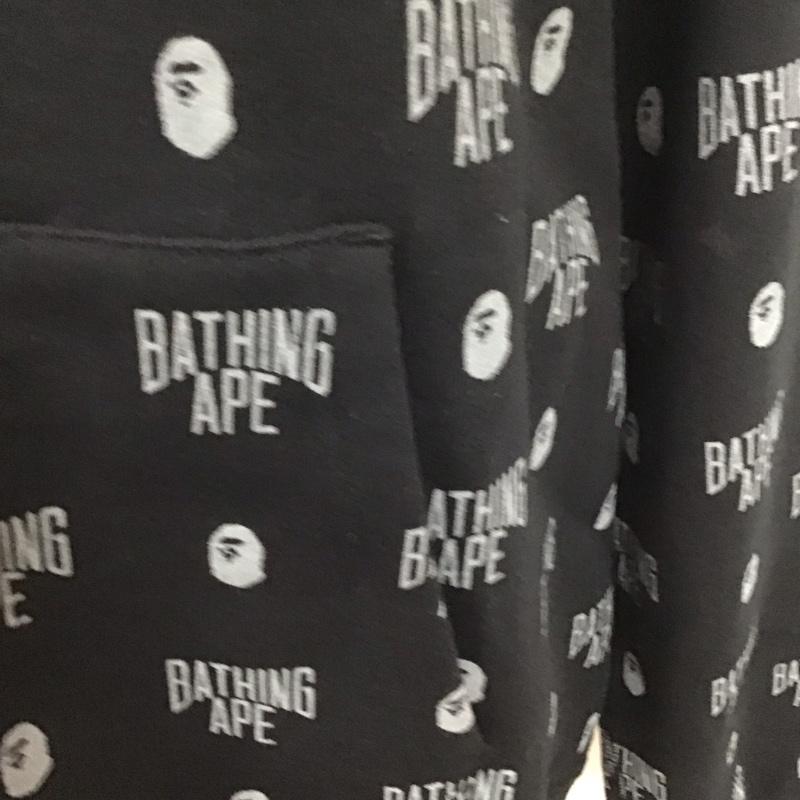 ア ベイシング エイプ A BATHING APE×PORTER パーカー 長袖 ジップアップパーカー 長袖パーカー フード付きパーカー XXL 総柄 X ロゴ、文字 黒 / ブラック /  メンズ USED 古着 中古 10107437