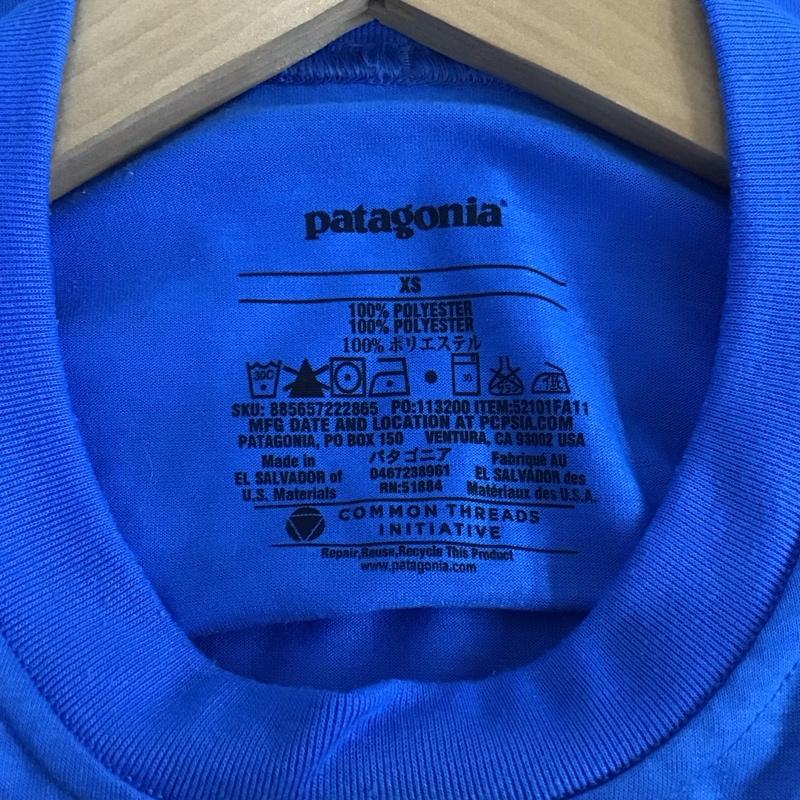 パタゴニア patagonia カットソー 長袖 長袖カットソー 無地カットソー クルーネック XS ロゴ、文字 青 / ブルー /  メンズ USED 古着 中古 10131115