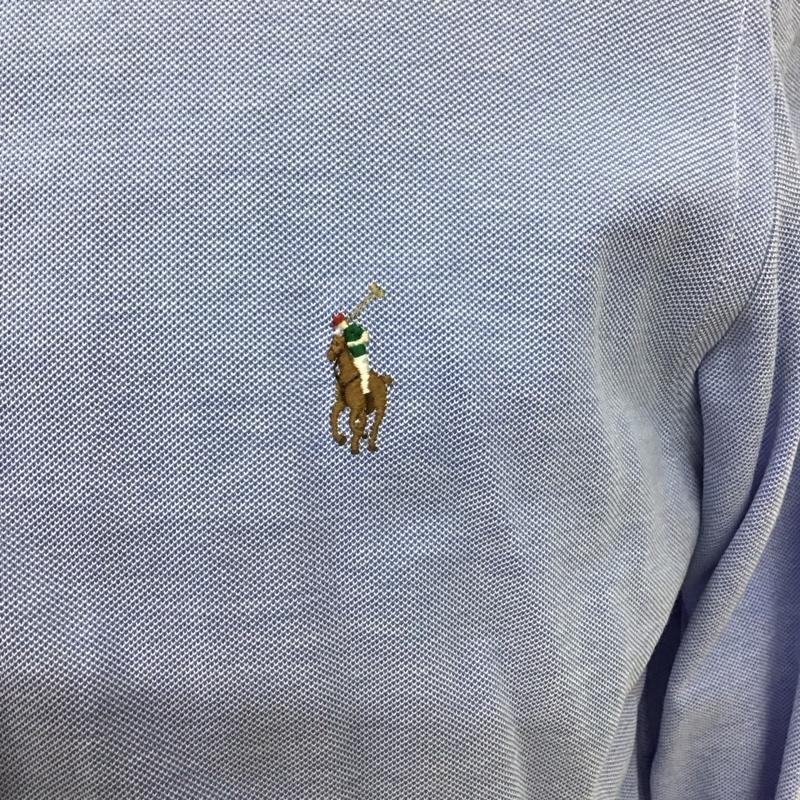 ラルフローレン RALPHLAUREN シャツ、ブラウス 長袖 長袖シャツ 無地シャツ カラーシャツ ボタンダウンシャツ M ロゴ、文字 水色 / ライトブルー /  メンズ USED 古着 中古 10128011
