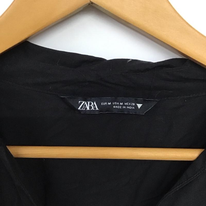 ザラ ZARA シャツ、ブラウス 半袖 M 無地 黒 / ブラック /  レディース USED 古着 中古 10142921